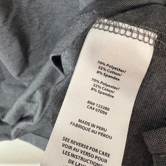 TravisMathew Polo Shirt Mens Medium Gray Heather Stripe Performance Golf Stretch - Picture 5 of 8